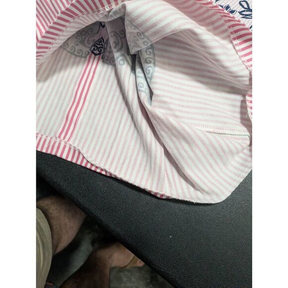 London Times  Pink Stripe Navy Floral Sleeveless Work Dress Sheath Office Career - Picture 6 of 6